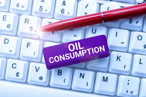 Inspiration Showing Sign Oil Consumptionthis Entry Total Oil Consumed Barrels — Stock Photo, Image