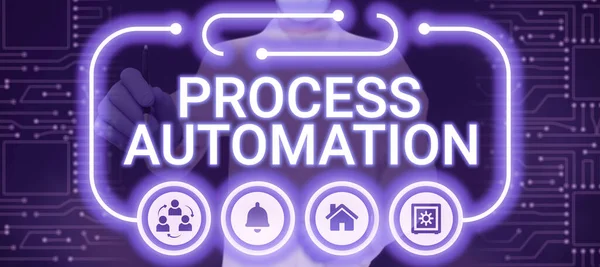 Zeichenanzeige Prozessautomatisierungtransformation Rationalisierter Roboter Redundanz Vermeiden Geschäftskonzept Transformation Rationalisierter Roboter — Stockfoto