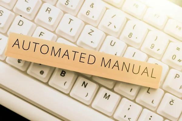 Señal Escritura Manual Manualas Automatizadas Cambio Gatillo Puede Cambiar Entre — Foto de Stock