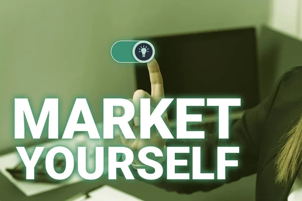 Textschild Mit Der Aufschrift Market Yourfmaking Yourself Any Kind Task — Stockfoto
