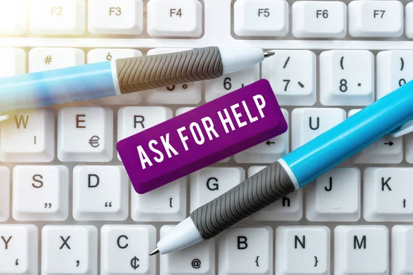Writing displaying text Ask For Help, Word for Request to support assistance needed Professional advice