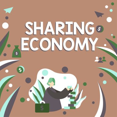 Kavramsal başlık Paylaşım Bilgiyi Paylaşmak ve diğerlerine ders vermeden önce öğrendiklerimi aktarmak, mallara erişim olanağı sağlayan kavramsal fotoğraf ekonomik modeli