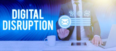 Teknoloji piyasalarını etkileyen Dijital Bozukluk Değişikliklerini gösteren imzalar, teknoloji piyasalarını etkileyen iş fikri değişiklikleri