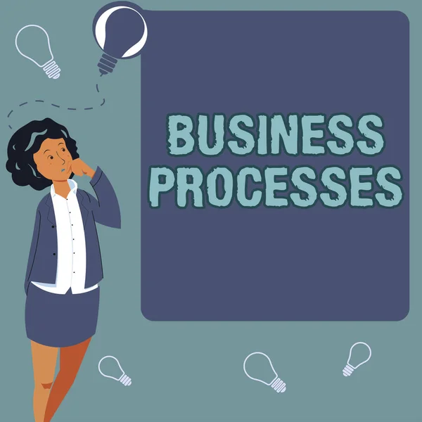 Text Caption Presenting Business Processesmethods Practices Involves Running Commerce Business — Stock Photo, Image
