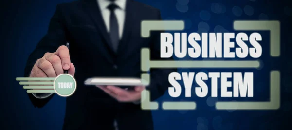 Display Concettuale Business Systemun Metodo Analisi Delle Informazioni Delle Organizzazioni — Foto Stock