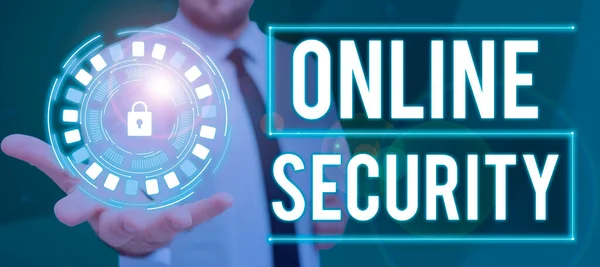 Inspiracja Pokazująca Znak Zasady Bezpieczeństwa Online Celu Ochrony Przed Atakami — Zdjęcie stockowe