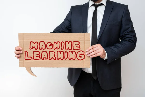 Inspiration showing sign Machine Learninggive computers the ability to be taught with data, Business idea give computers the ability to be taught with data