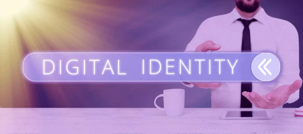 Firma Che Visualizza Informazioni Sull Identità Digitale Sull Entità Utilizzata — Foto Stock