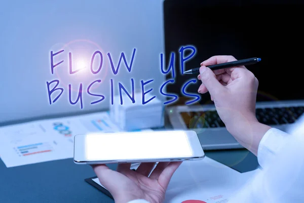 Signo Texto Que Muestra Flow Businessmoney Que Mueve Dentro Fuera —  Fotos de Stock