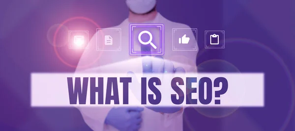 手写签名何谓Seo Business Overview Search Engine Keywording Marketing Online Search Strategies — 图库照片