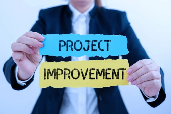 Tekst Bijschrift Presenteren Project Improvement Business Showcase Methoden Technieken Een — Stockfoto