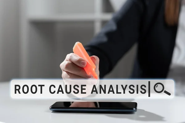 Hand Writing Sign Root Cause Analysis Word Written Method Problem — Stock Photo, Image