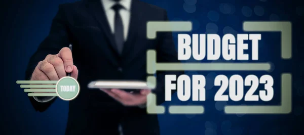 Texto Inspirador Orçamento Para 2023 Estimativas Escritas Receitas Despesas Para — Fotografia de Stock