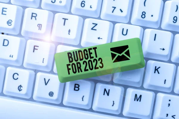 Texto Inspirador Orçamento Para 2023 Estimativas Escritas Receitas Despesas Para — Fotografia de Stock