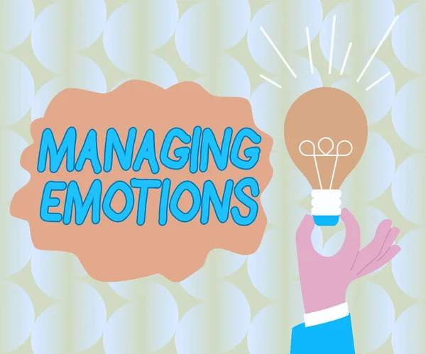 Pisanie Wyświetlania Tekstu Zarządzanie Emocjami Kontrolowanie Uczuć Sobie Zachowaj Spokój — Zdjęcie stockowe