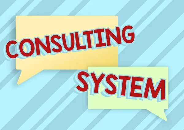 Sign displaying Consulting SystemHelping firms improve process adequacy and functionality, Business overview Helping firms improve process adequacy and functionality