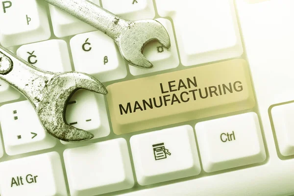 Концептуальний Підпис Lean Manufacturing Waste Minimization Жертв Продуктивності Бізнес Огляд — стокове фото