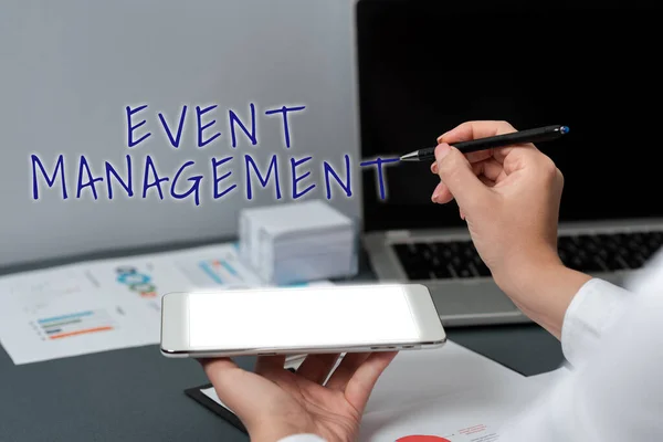 Teksten Weergeven Event Managementcreatie Ontwikkeling Van Grootschalige Acties Festivals Word — Stockfoto