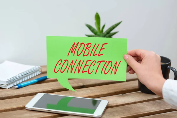 Handskrivarskylt Mobile Connectionsäker Universalinloggningslösning Med Mobiltelefon Affärsidé Säker Universalinloggningslösning Med — Stockfoto