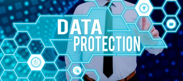 Signo Texto Que Muestra Protección Datosproteja Las Direcciones Los Datos — Foto de Stock