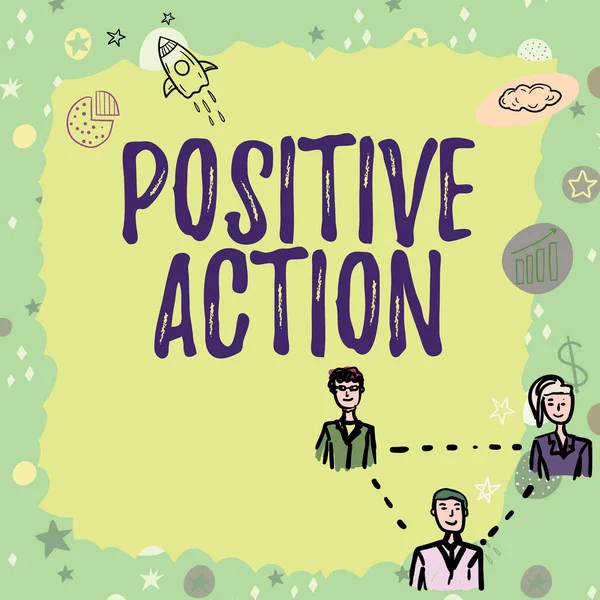 Signe Écriture Main Action Positivefaire Une Bonne Attitude Contre Certaines — Photo