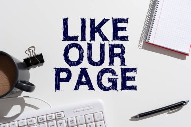 Bizim Sayfamız Gibi, İş Genel Görünümü 'nü gösteren metin işareti İnternet üzerinden bizi takip edin Web sitemizi arayın