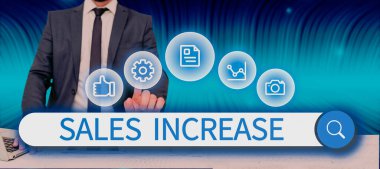 Satışları artırmayı gösteren metin tabelası satışları arttırmanın yollarını bularak işinizi büyütür, iş vitrininizi büyütür satışları artırmanın yollarını bulursunuz