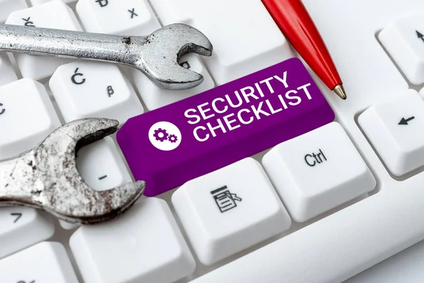 Zápis Zobrazující Text Security Checklistprotection Data System Guide Internet Theft — Stock fotografie
