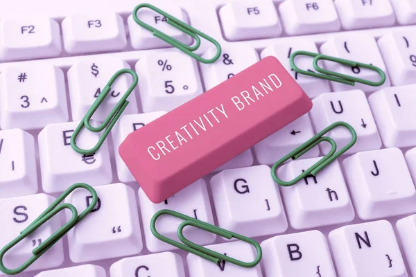 Text Bildtext Presenterar Kreativitet Branddesign Namn Eller Funktion Som Skiljer — Stockfoto