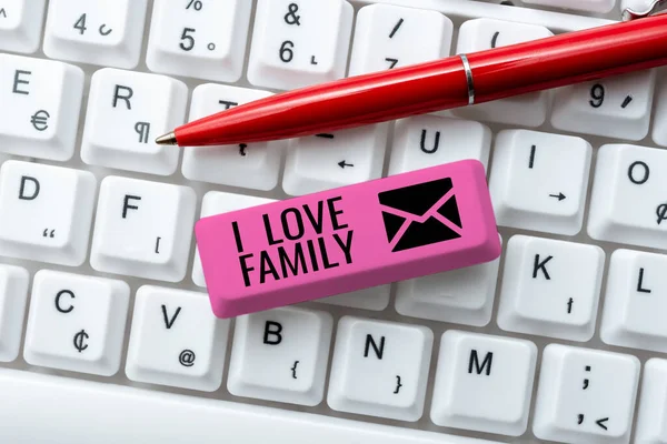 Текст Показывающий Вдохновение Love Family Business Overview Good Feelings Relatives — стоковое фото