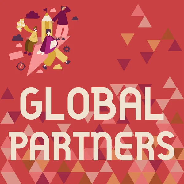 Текст Демонструє Натхнення Global Partnerstwo Або Більше Фірм Різних Країн — стокове фото
