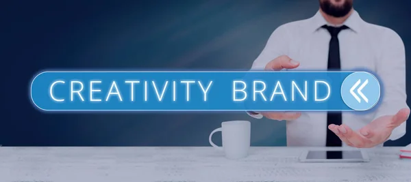 Konceptuell Bildtext Kreativitet Branddesign Namn Eller Funktion Som Skiljer Organisation — Stockfoto