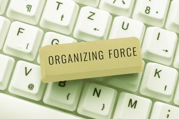 Didascalia Del Testo Che Presenta Organizing Forcebeing United Gruppo Potente — Foto Stock