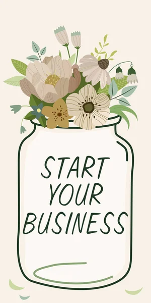 Hand Writing Sign Start Your Business Business Approach Going New — Stock Photo, Image