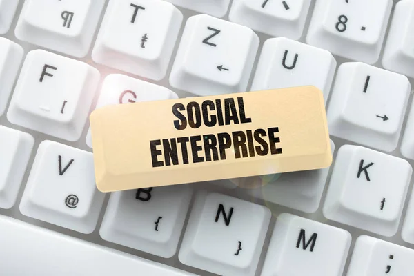 Текстовий Знак Показує Соціальне Підприємництво Бізнес Який Заробляє Гроші Соціально — стокове фото