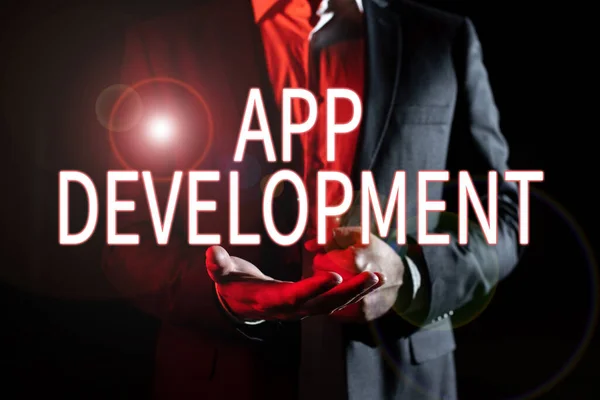Text Sign Showing App Developmentdevelopment Services Awesome Mobile Web Experiences — Stock Photo, Image