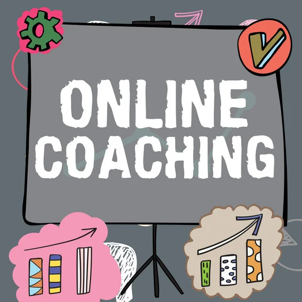 Conceptual Display Online Coachinglearning Line Internet Com Ajuda Treinador Abordagem — Fotografia de Stock