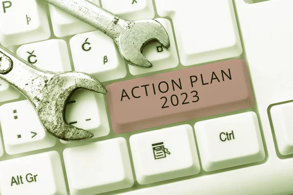 Inspiración Que Muestra Signo Plan Acción 2023To List Contiene Número —  Fotos de Stock