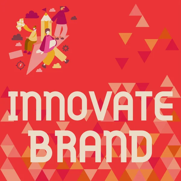 标牌展示创新品牌对产品 服务等创新意义重大 概念照展示创新产品 服务等创新意义重大 — 图库照片