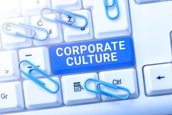 Writing displaying text Corporate CultureBeliefs and ideas that a company has Shared values, Conceptual photo Beliefs and ideas that a company has Shared values
