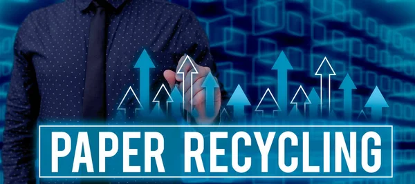 Handschreibschild Papier Recyclingaltpapier Auf Neue Art Und Weise Durch Recycling — Stockfoto