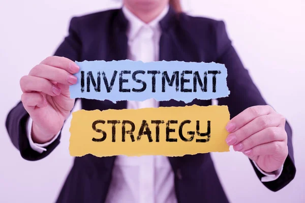 Conceptuele Bijschrift Beleggingsstrategie Business Idee Reeks Regels Procedures Gedrag Een — Stockfoto
