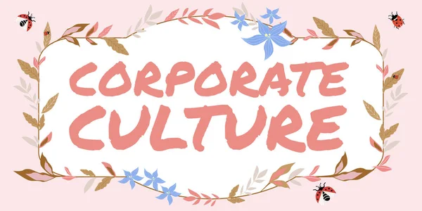 Text showing inspiration Corporate CultureBeliefs and ideas that a company has Shared values, Business showcase Beliefs and ideas that a company has Shared values