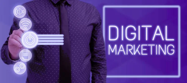 Tekstbord Met Digital Marketingzoekmachine Optimalisatie Pay Klik Internet Zakelijk Overzicht — Stockfoto