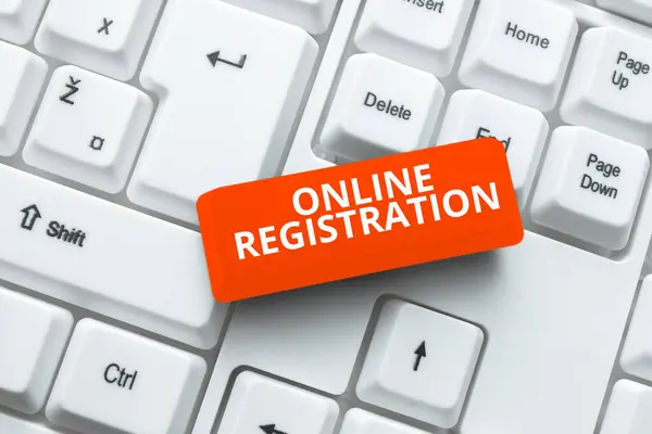 Handschrifttekst Online Registratie Business Approach Proces Schrijven Voor Een Event — Stockfoto