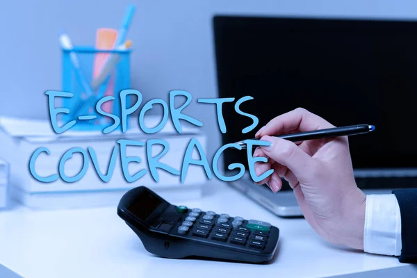Text Sign Showing Sports Coveragereporting Live Latest Sports Competition Közvetítés — Stock Fotó