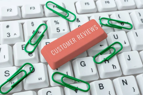 Legenda Conceitual Customer Reviewsreview Produto Serviço Feito Pelo Cliente Que — Fotografia de Stock