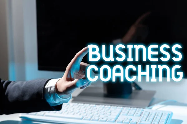 Inspiration Die Zeichen Zeigt Business Coachinghilfe Für Aktivere Mitarbeiter Beratung — Stockfoto