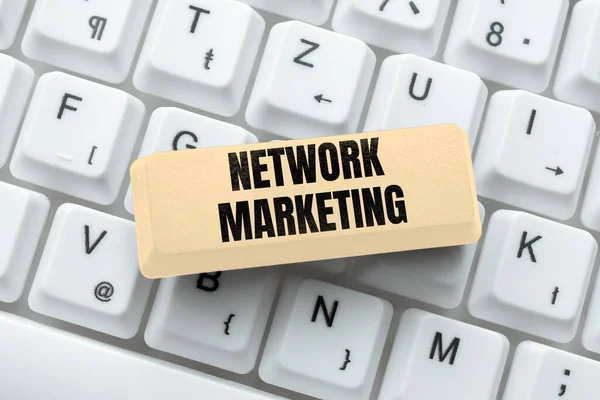 Texto Que Presenta Network Marketingpyramid Selling Multi Level Trading Goods — Foto de Stock