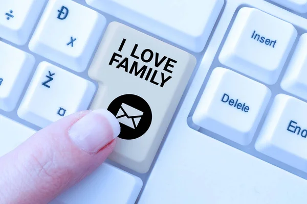 Text Der Inspiration Zeigt Love Family Wort Für Gute Gefühle — Stockfoto